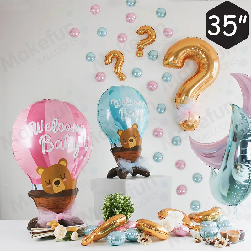 

Base Hot Air Balloon Bear Stand 4D Children's Birthday Party Decoration Background Layout Fine Packaging Aluminum Film Balloon