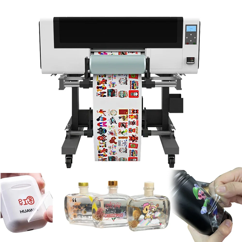 DOMSEM Digital All In 1 Roll to Roll UV DTF Sticker Film Printer Impresora  30cm UV DTF Sticker Printer With Laminator