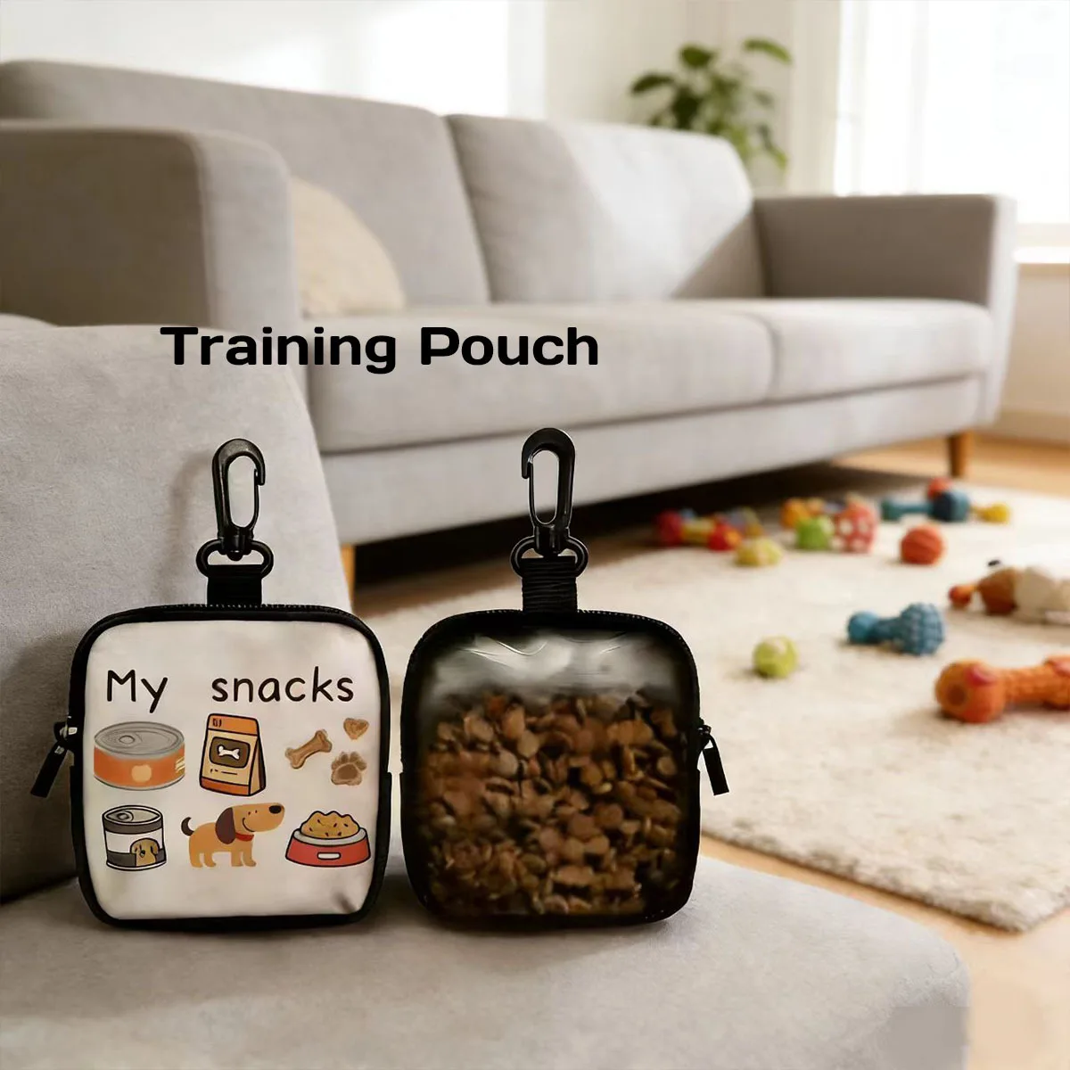 1 Pc Pet Snack Bag Cartoon Printed Portable Dog Training Bag Suitable For Dog Walks Outdoor Training Multifunctional Reward Bag