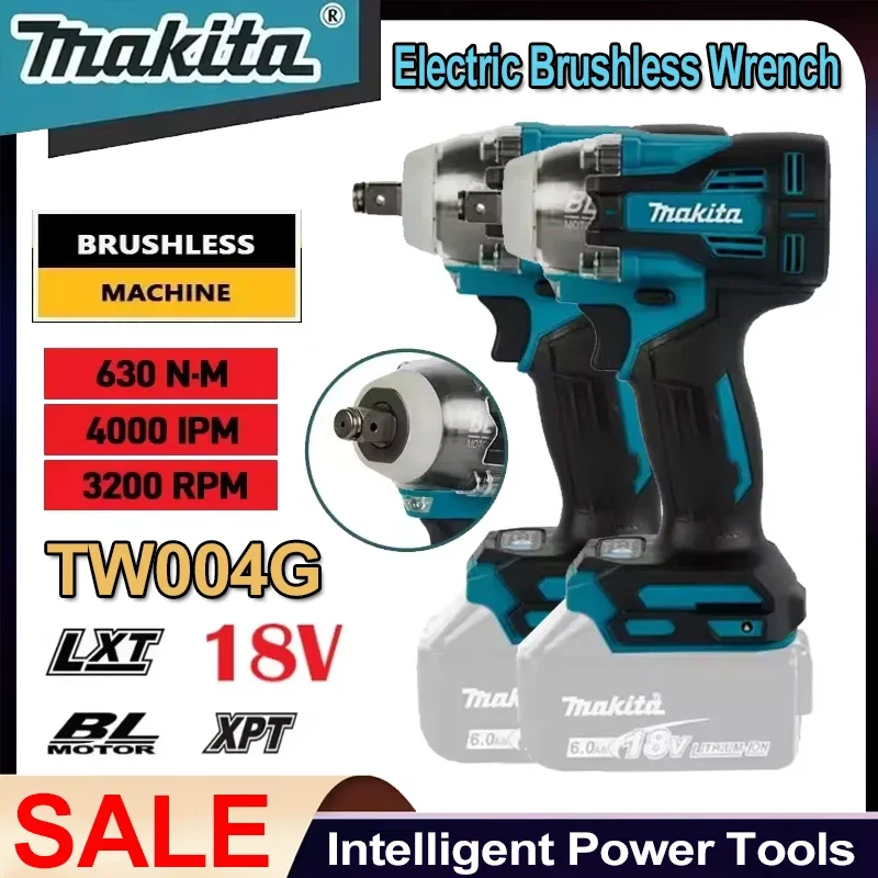 

Makita TW004G 630N.m Бесщеточная отвертка Аккумуляторная электрическая отвертка Перезаряжаемая дрель-шуруповерт для батареи Makita 18 В
