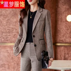 9676 High-Grade Small Suit Jacket for Women Spring and Autumn 2023 New Fashion High-End Temperament Business Suit Overalls Suit