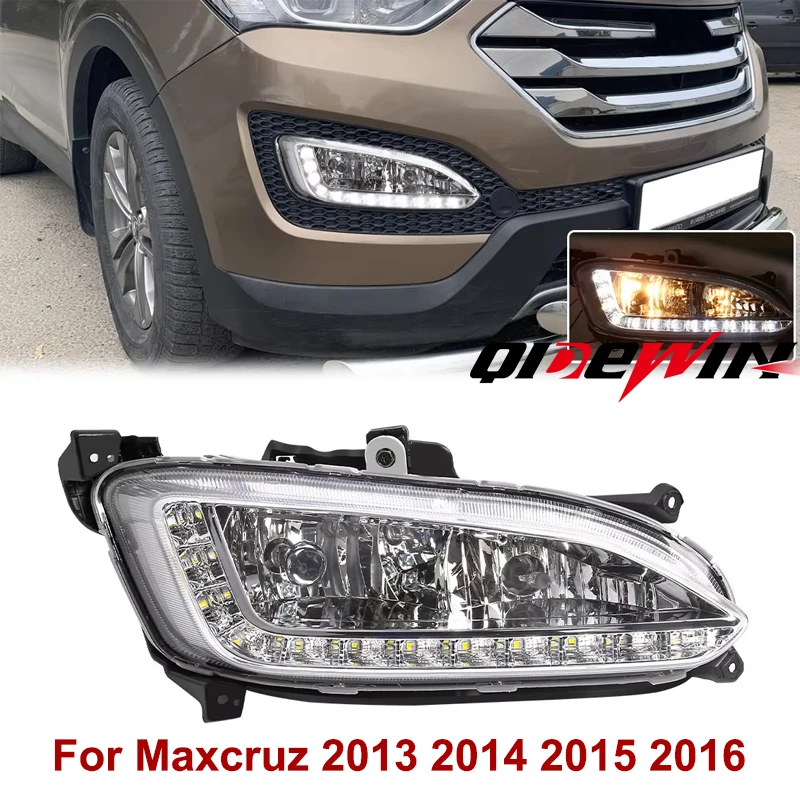 

LED DRL Headlight For Hyundai Santa Fe IX45 2013 2014 2015 Fog Lights Driving Lamp Fog Light Daytime Running Light Foglights