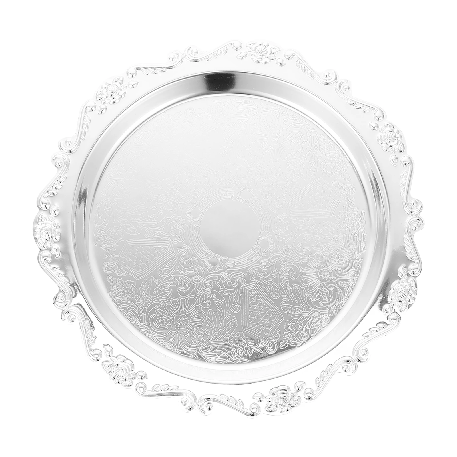 

Fruit Cake Plate Dessert Serving Steel Snack Dish Vintage Tray Dessert Plates Salad Fruit Tray Storage Household
