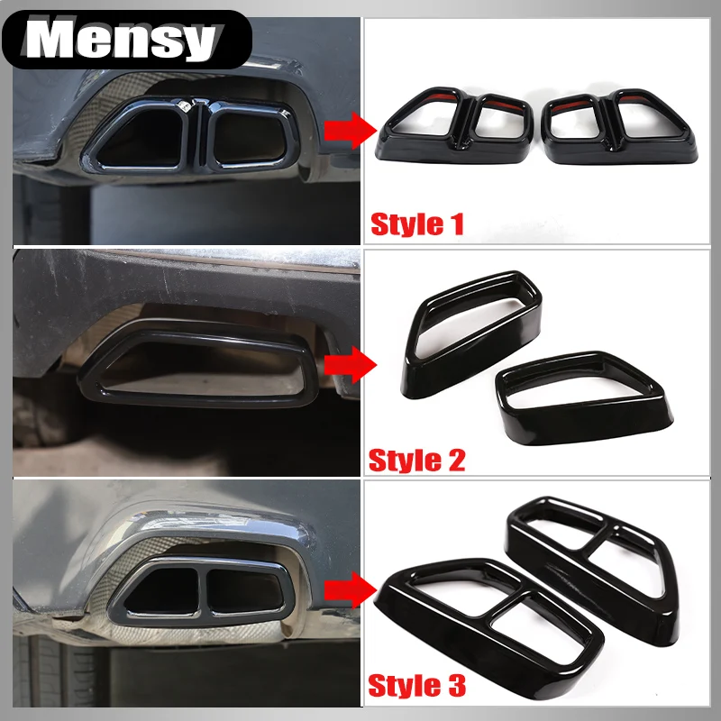 Stainless Steel Car Tail Muffler Exhaust Pipe Output Cover Trim For BMW 5 Series G30 G32 G31 6 Series GT 2018-2023 Car Accessory