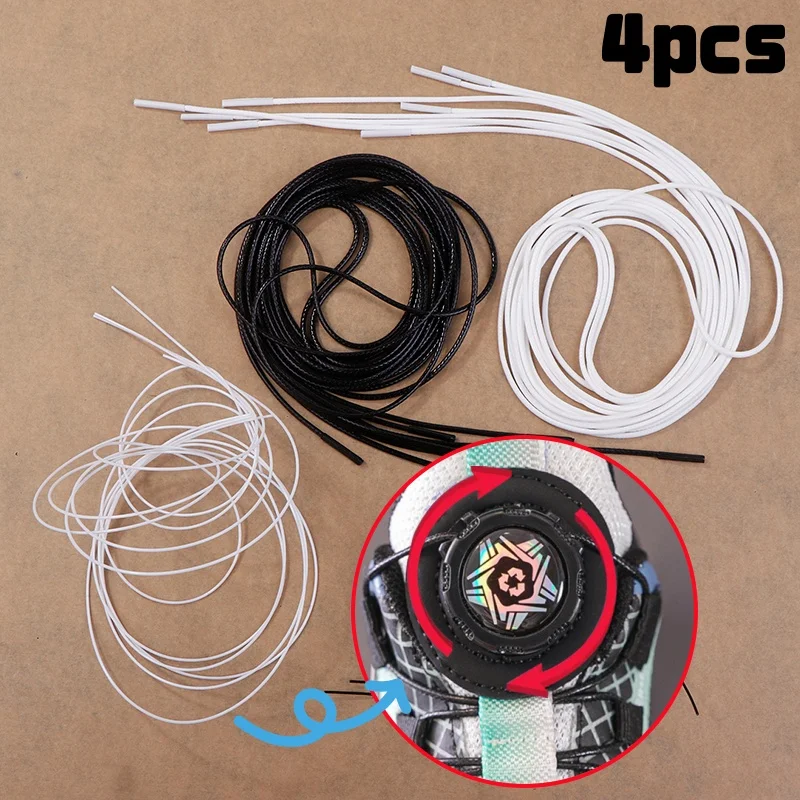 4pc 80/120cm Metal Wire Swivel Rope Shoe Rope Sneaker Shoe Laces Turnbuckle Repair Part Wire Rope Original Firm No Tie Shoe Rope