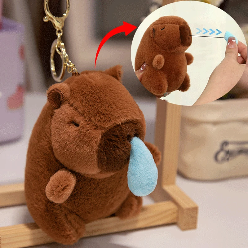 Snot-Llavero colgante de dibujos animados Capybara, muñeco de juguete de felpa, adornos colgantes para bolso, lindo llavero Kapila, muñeca de escritorio, adornos para coche