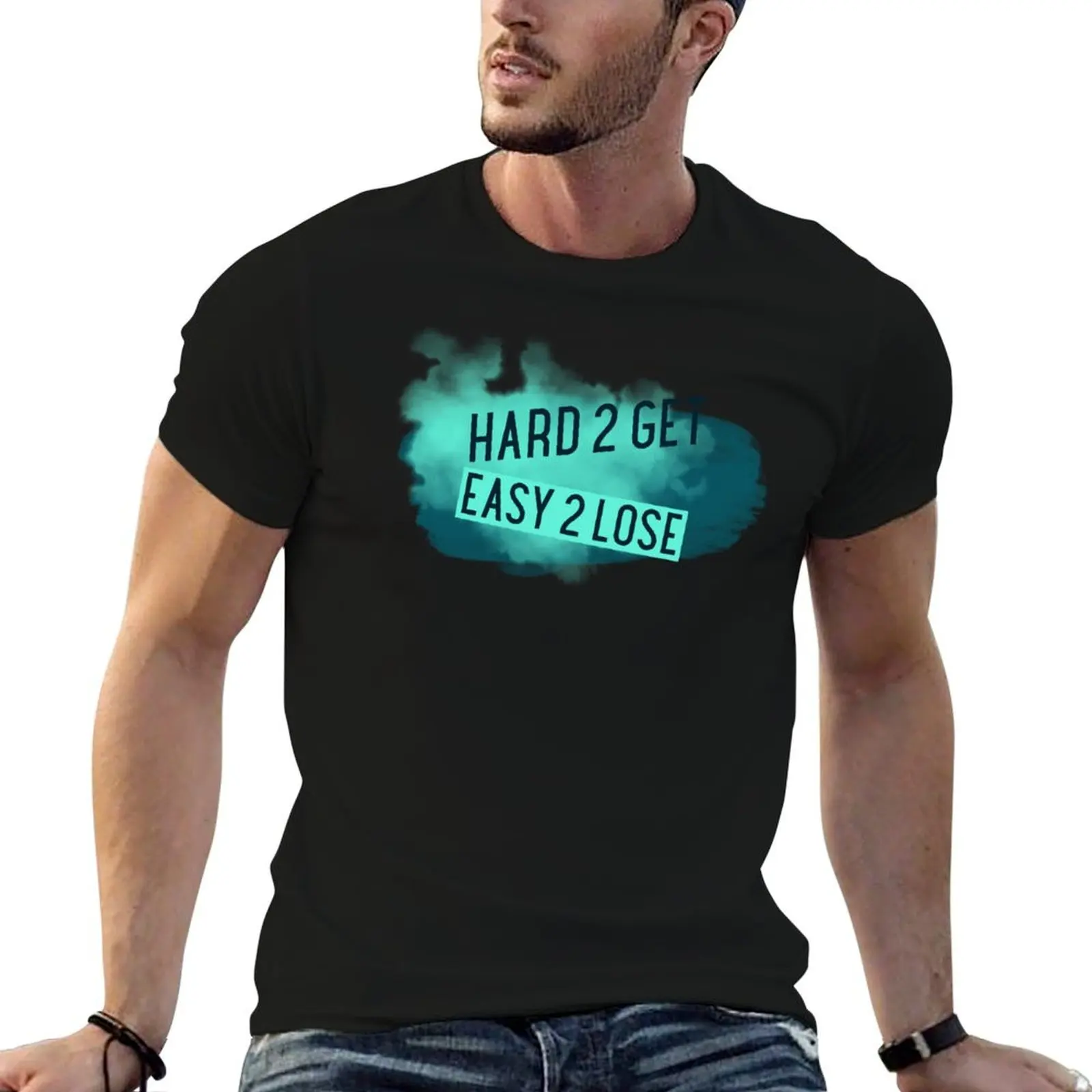 Hard 2 get. Easy 2 lose T-Shirt blanks blue archive Men's t shirts