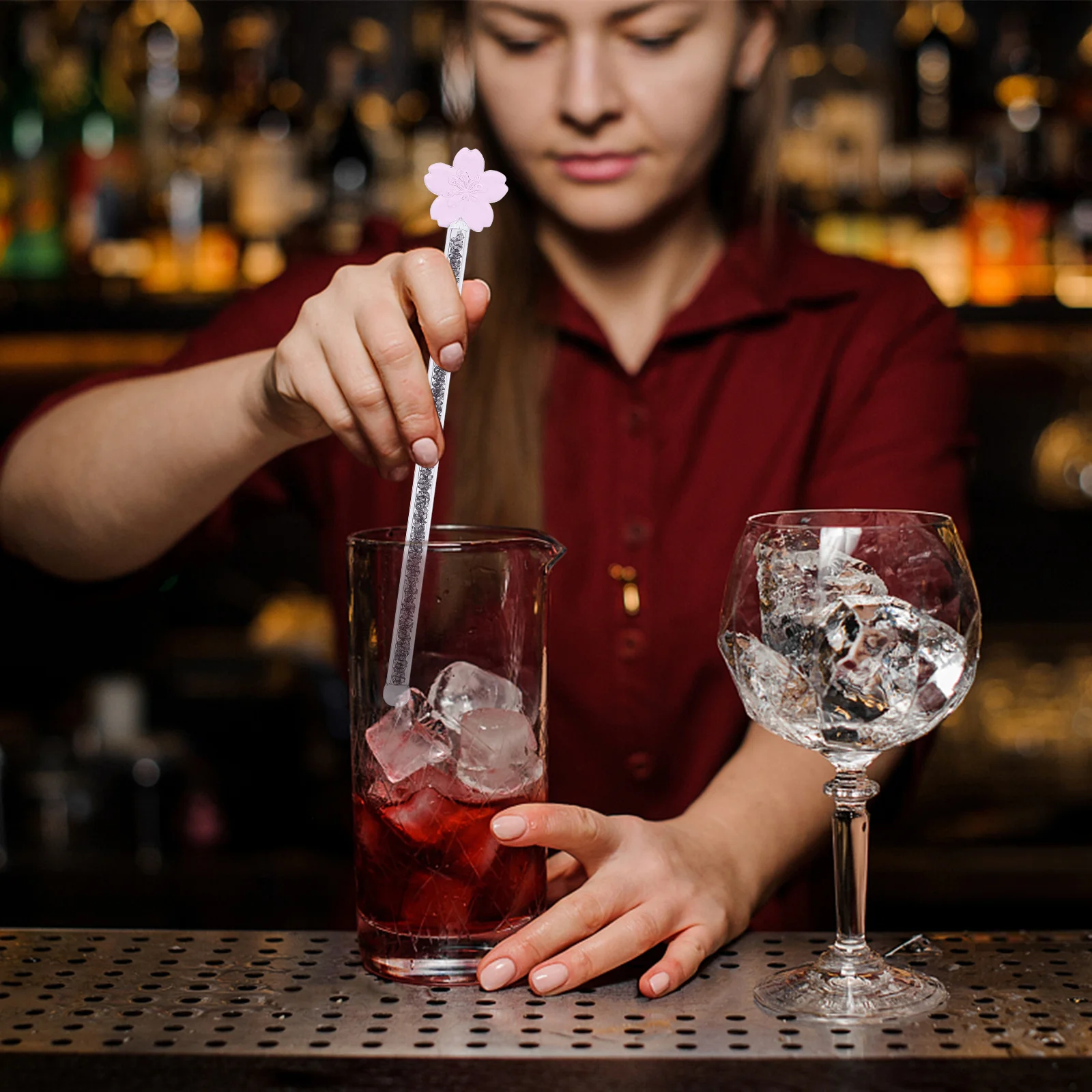 1Pcs Stylish Glass Beverage Stirring Stick Multi-Function for Cocktails Juices Teas Coffees Ideal for Various Occasions