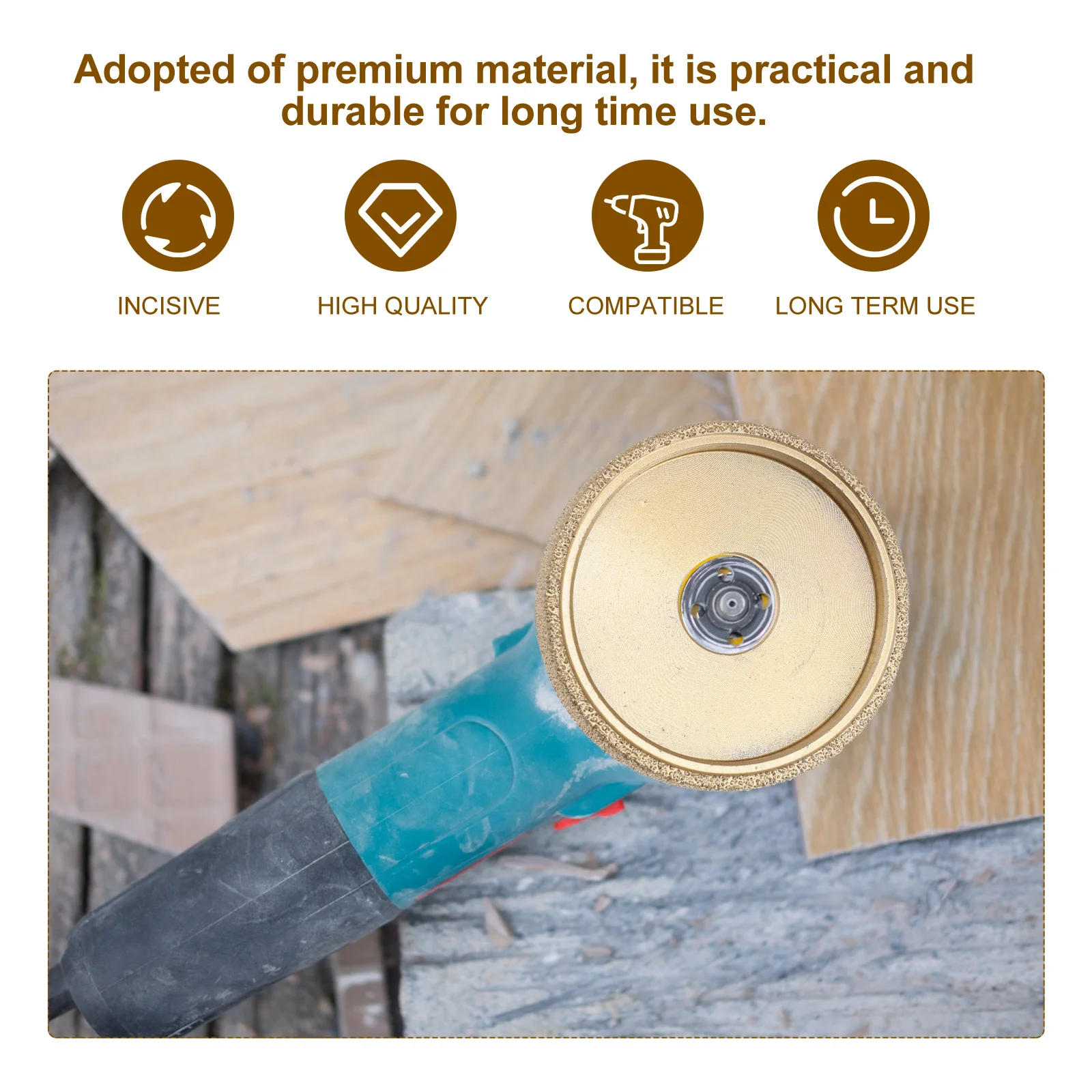 1Pcs Diamond Grinding Wheel Vacuum Brazed High Speed Cutting Disc for Marble Granite Stone Masonry Durable Performance