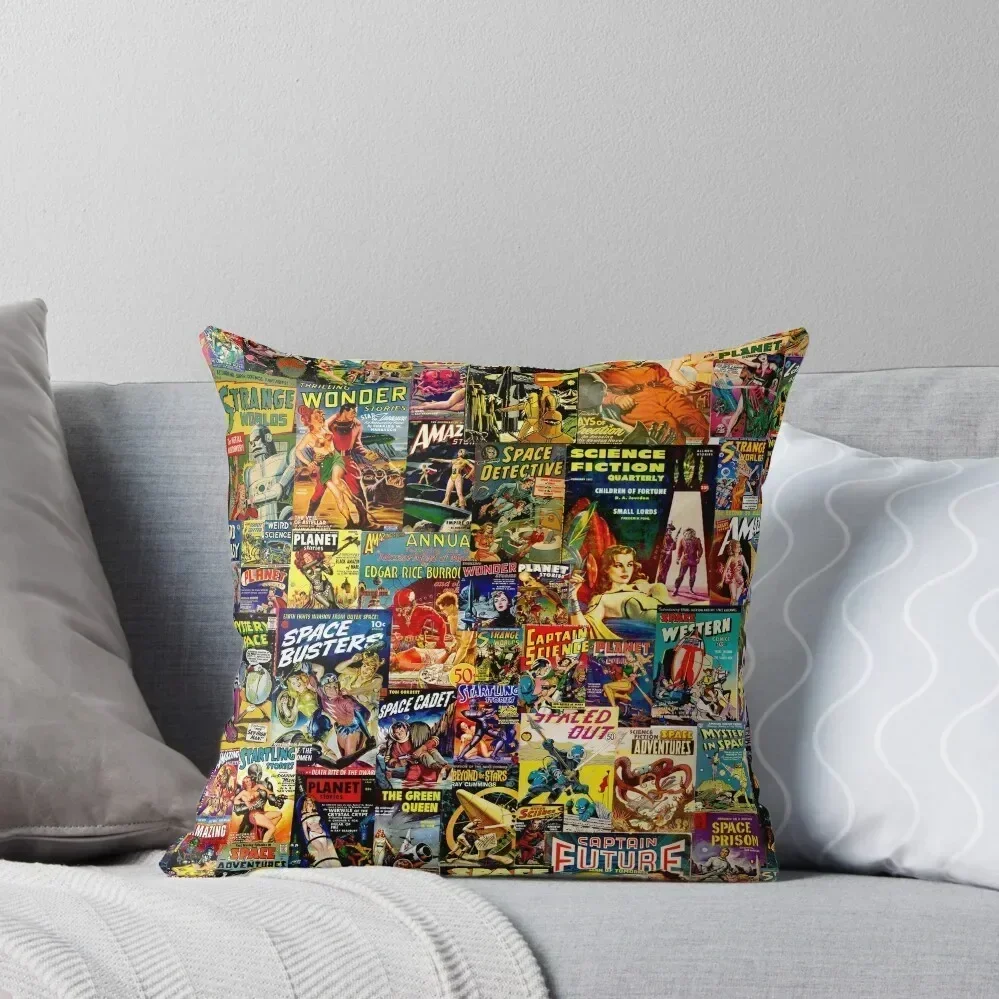 

Sci-Fi Comic Collage Throw Pillow christmas ornaments 2025 Decorative Cushions For Living Room pillow