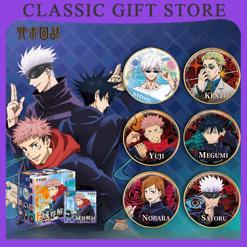 

2025 Original Jujutsu Kaisen Badge Blind Box Satoru Gojo Nanami Kento Figure Brooch Cosplay Props Backpack Decora Fan Collection
