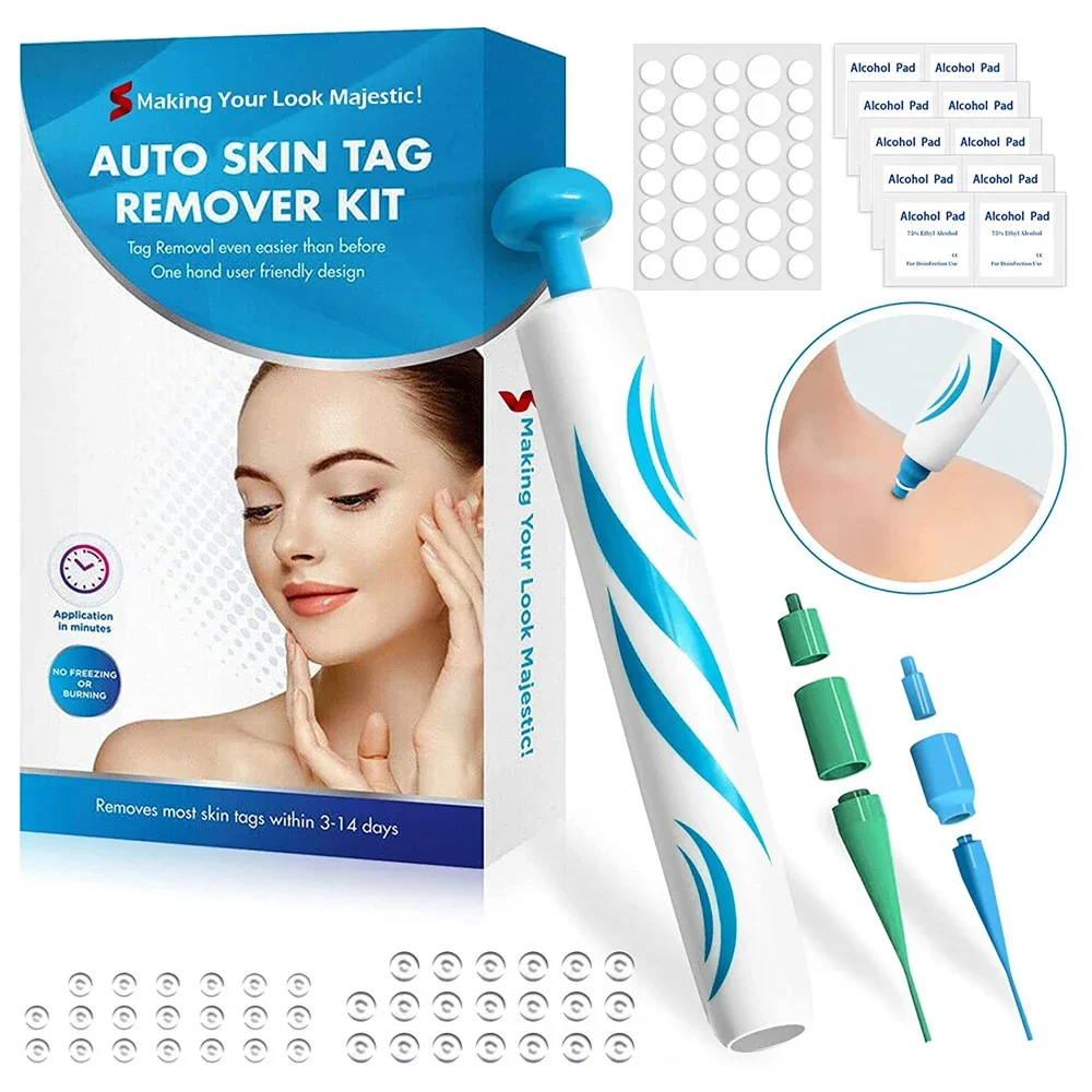 Dispositivo eliminador de etiquetas de Micro piel 2 en 1, Kit de eliminación de etiquetas de piel estándar y Micro, eliminador de verrugas y topo para adultos, herramientas de belleza para el cuidado facial