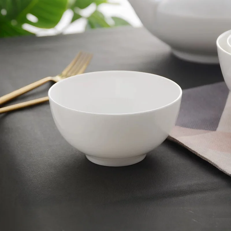 5 inch, bone china cute bowl, pure white, porcelain noodles box, japanese ceramic rice bowls, thermal food container, for dinner