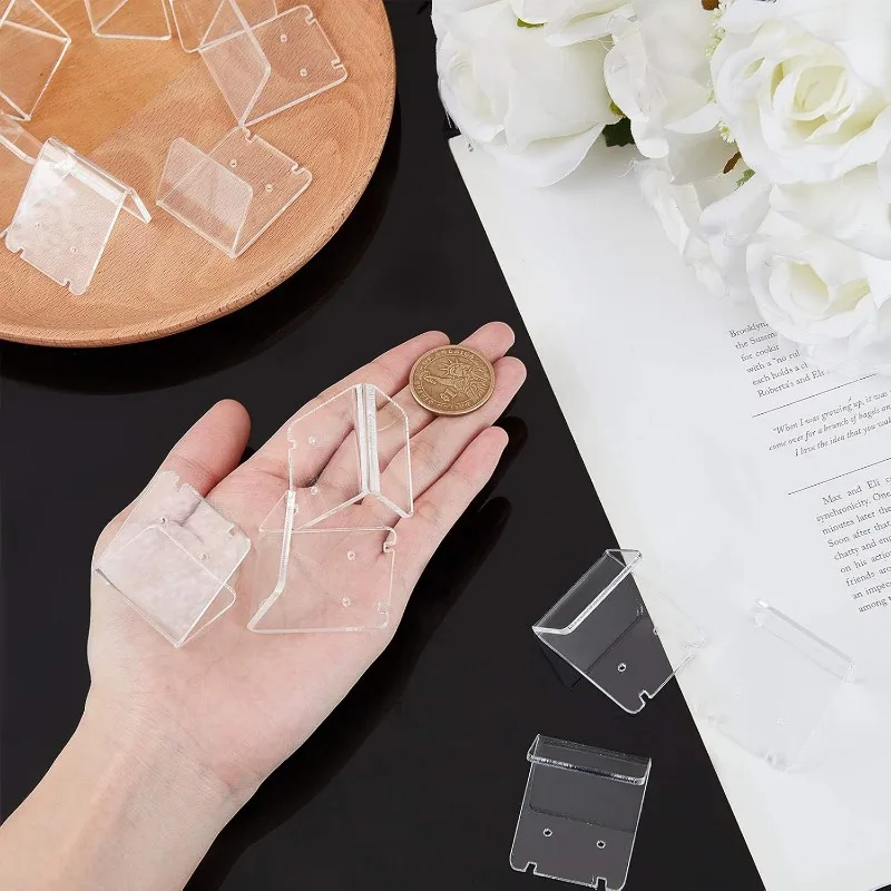 منظم مجوهرات على شكل حرف L ، حامل أقراط ، حامل عرض ، مسمار أذن أكريليك ، حامل عرض قلادة ، 24 عبوة ، 48 فتحة