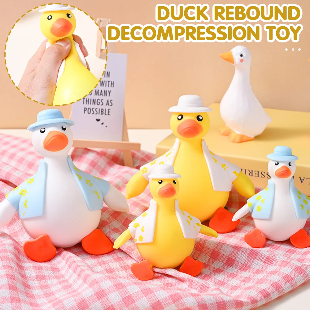 Kawaii Stress Relief Dress-Up Ducks Toys Soft Elastic Animal Decompression Toy For Adults Kids Antistress Birthday Gifts