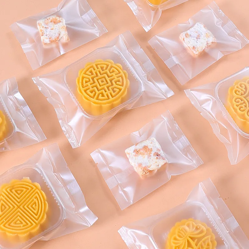 100Pcs Semi Transparent Frosted Machine Sealed Biscuit Cookie Mooncake Handmade Soap Gift Packaging Bags