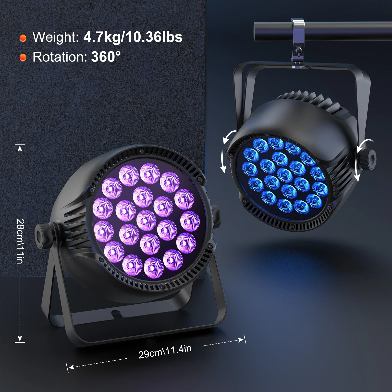 U'King RGBW 20X10W LED أضواء الاسمية IP65 مقاوم للماء في الهواء الطلق ضوء المرحلة DMX حفلة ستروب غسل مصباح دي جي لشريط الزفاف نادي ديسكو