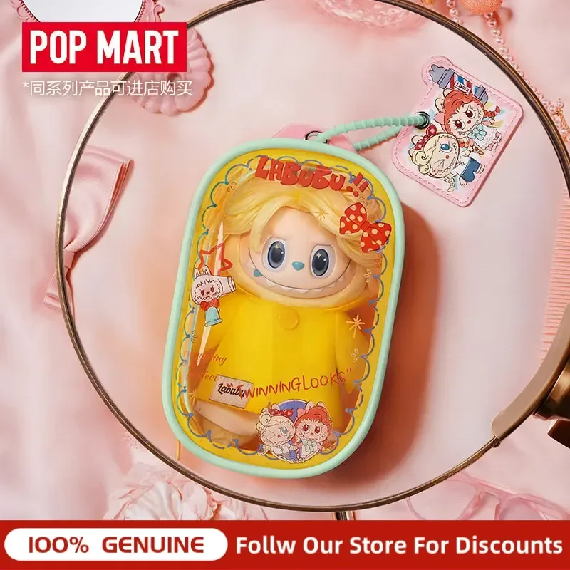 Pop Mart The Monsters Labubu Vintage Barbershop Blind Box Mini Figura, Bolso de Mano para Bebé, Colgante de Almacenamiento, Lindo Regalo Coleccionable para Fans