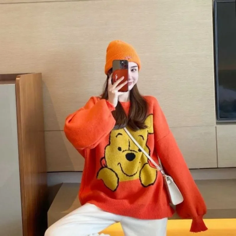 Disney Winnie Hoodies for Women Tigger Sweatshirts Coat Female Pooh Bear  Anime Hoodie Kawaii Embroidery Tops All Season Loose