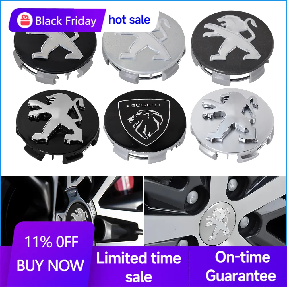 4 Uds. Tapas de centro de rueda de coche, cubierta de cazuela automática, accesorios decorativos para PEUGEOT 107 206 3008 4008 5008 207 208 308 307