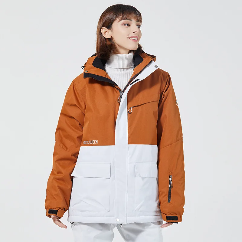 

Women's Waterproof Ski Jacket Warm Winter Snow Coat Hooded Matching Snowboarding Clothing Winter Wear SK041