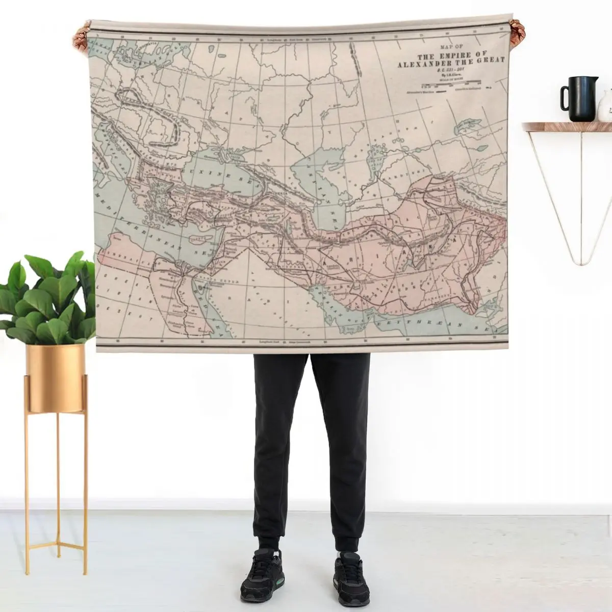 

Alexander The Great Empire Vintage Map (1901) Throw Blanket Modern Design Soft Blanket for Home Decor