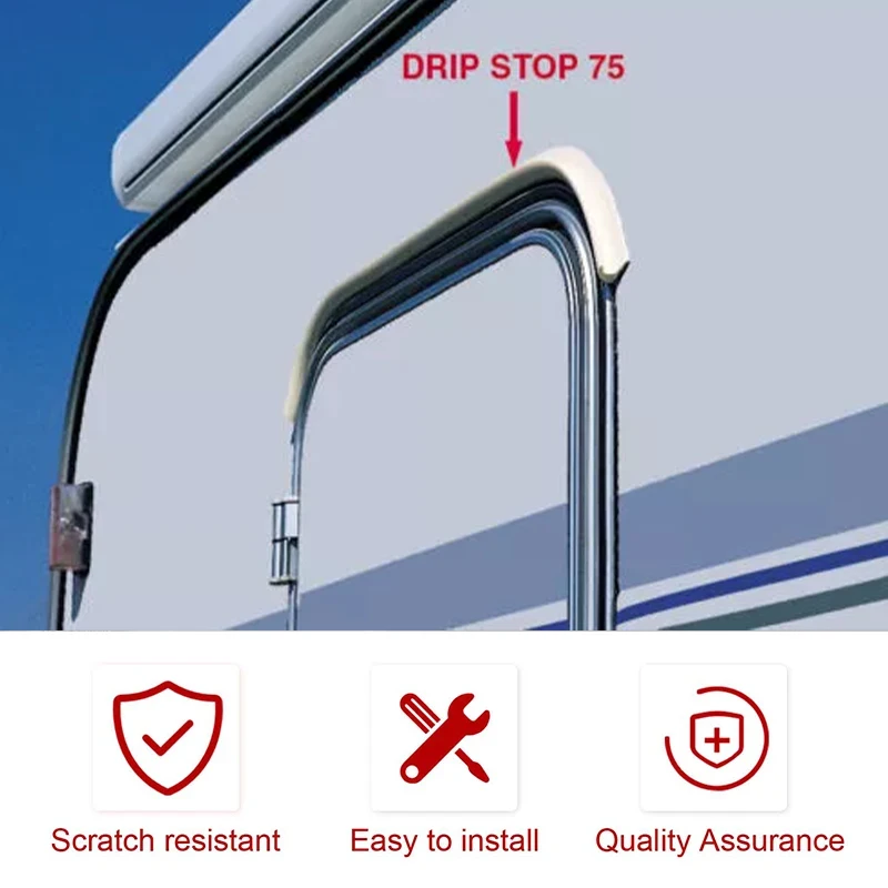 

RV Water Guide Strip Rubber Waterproof Sealing Strip 1M Caravan Motorhome Camper Van Gutter Rain Guard Drip Stop RV Accessories