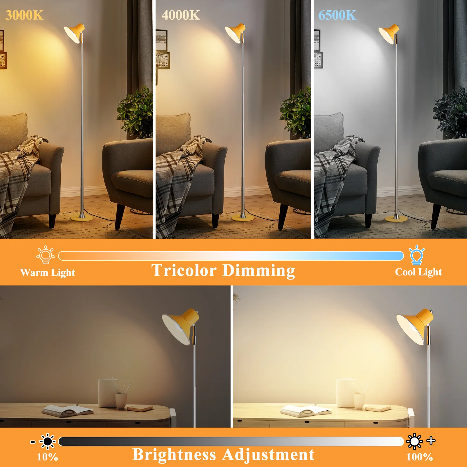 Minimalist USB Plug Style Retractable Floor Lamp for Living Room Bedroom LED Bedside Button Standing Lights