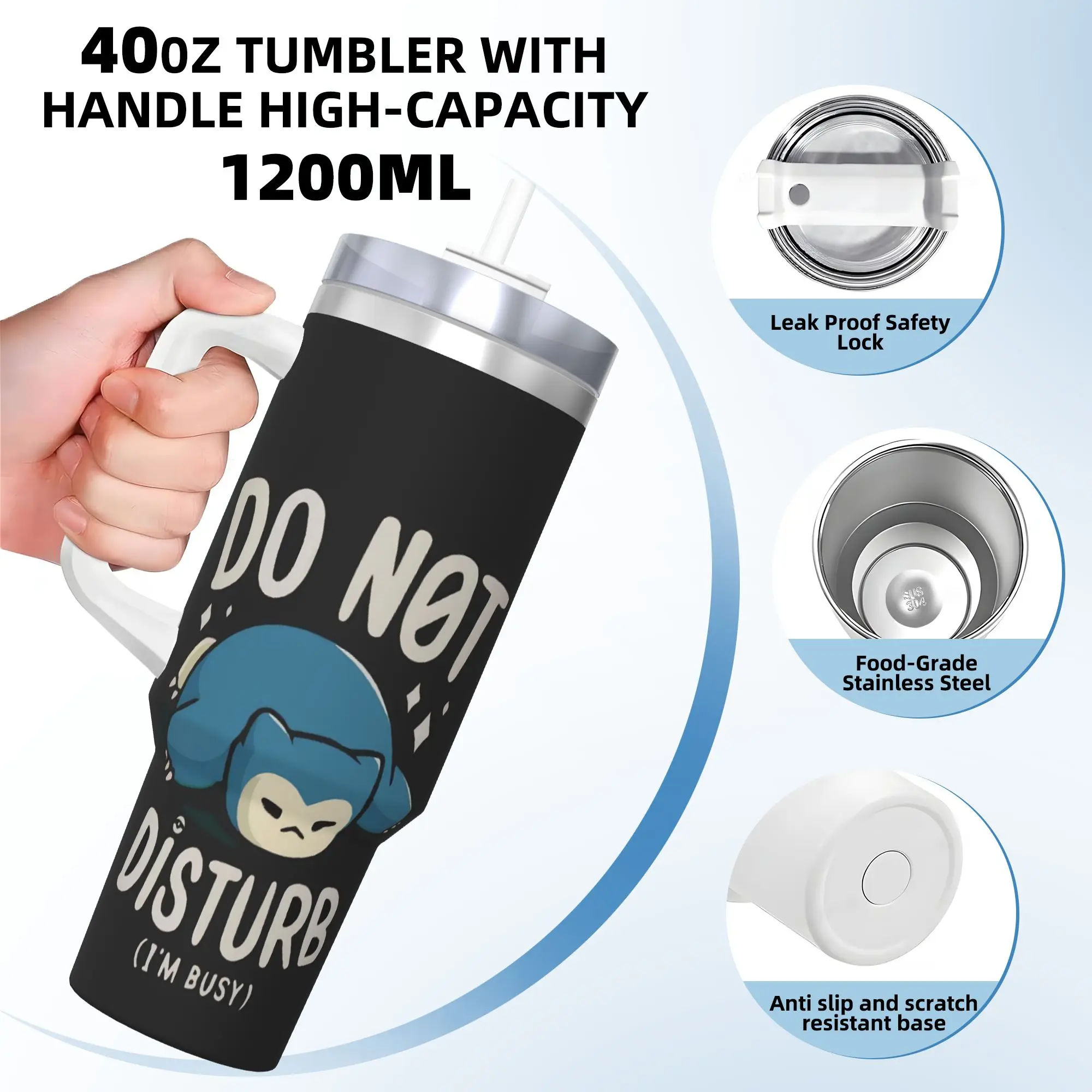 غص لا تزعج بهلوان المشروبات الساخنة زجاجة ماء الحفاظ على الحرارة أكواب حرارية من الفولاذ المقاوم للصدأ مخصص لتقوم بها بنفسك أكواب سيارة الشاطئ #3