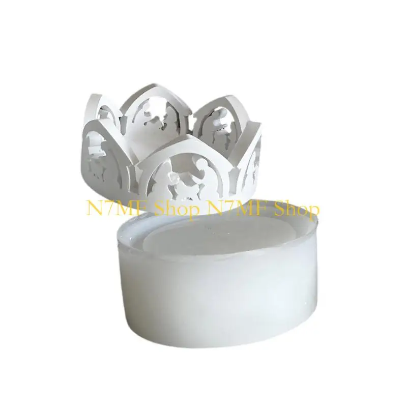 

N7MF Candlestick Silicone Mold Religious Hollow Base Mold High Temperature Resistant Holder Decorations Mould