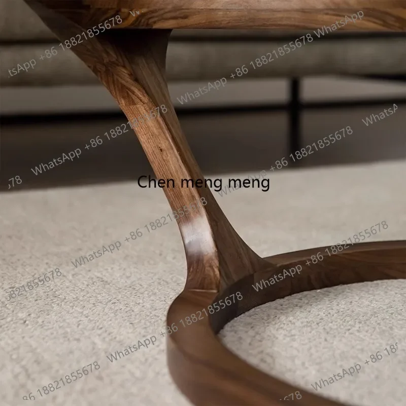 M183 Coffee table glass special-shaped Italian minimalist living room solid wood designer art round tea table
