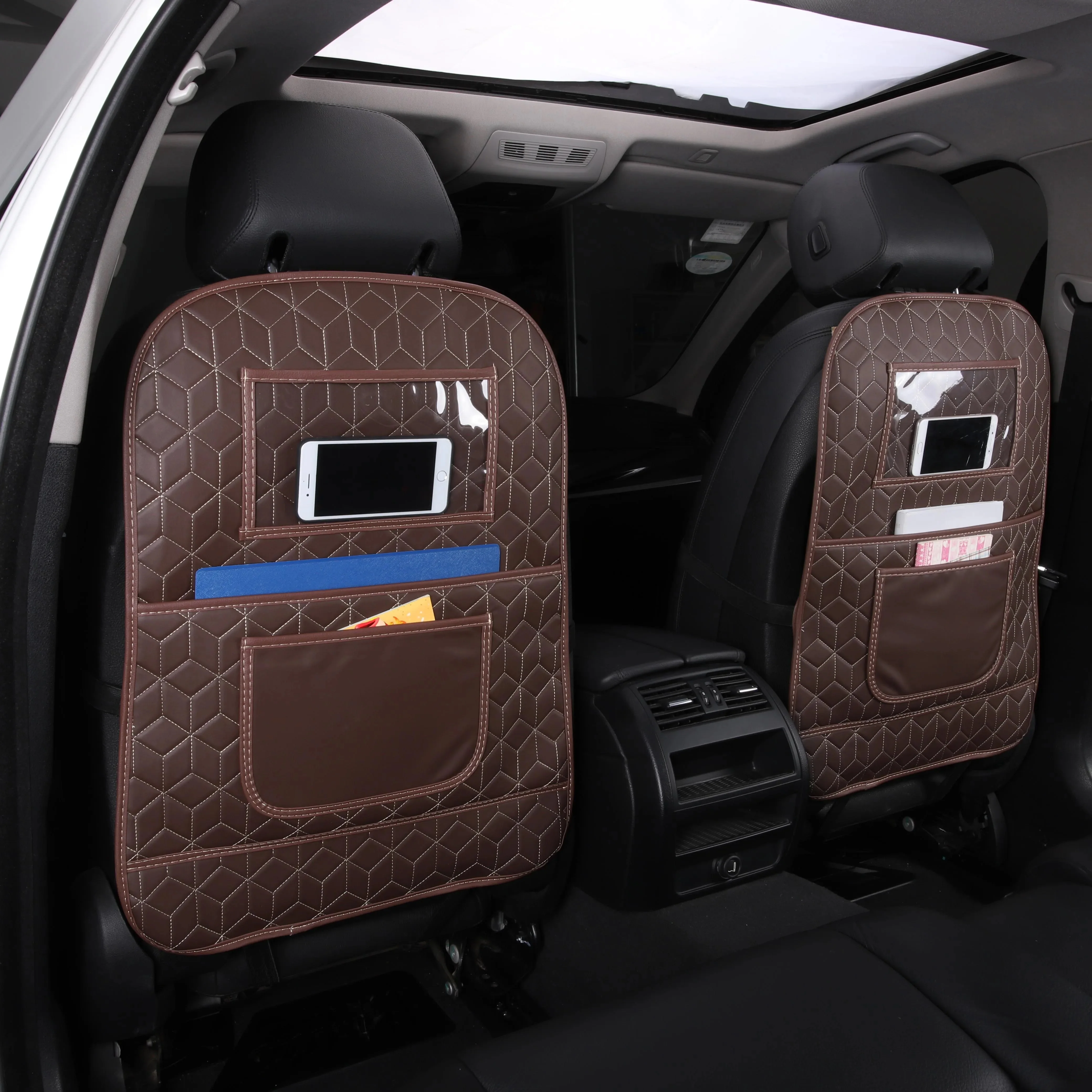 

Hangxiu Anti-Kick Pad - Car Seat Back Organizer Hanging Bag & Interior Cushion Protector