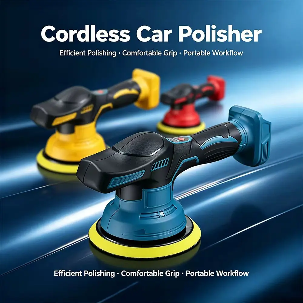 Cordless Car Polisher 8 Gears Adjustable Auto Electric Waxing Sanding Sealing Glaze Tool Fit Dewalt/Milwaukee/makita 20V Battery