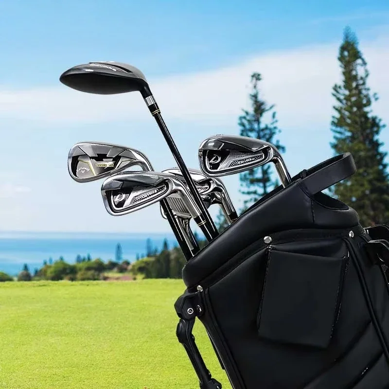 Luxury Black Leather Golf Bags High Quality Golf Bags with Holders