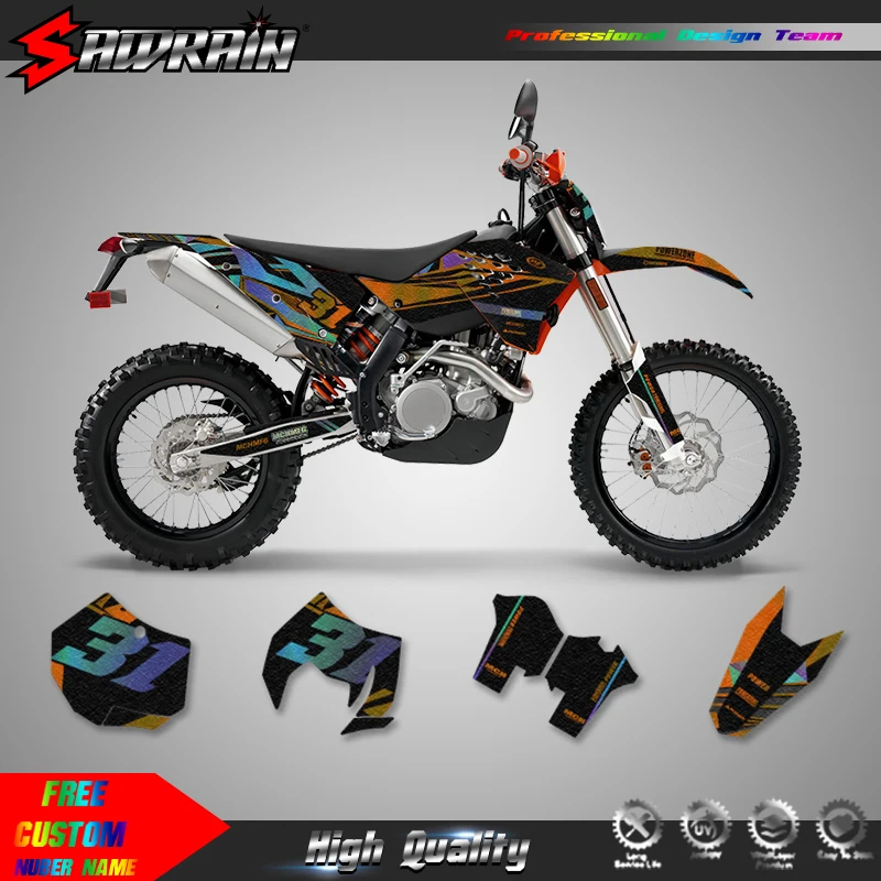 Sawrain For KTM 07-10 SXF 08-11 EXC Motorcycle Sticker Custom Team Graphics Decals Kit