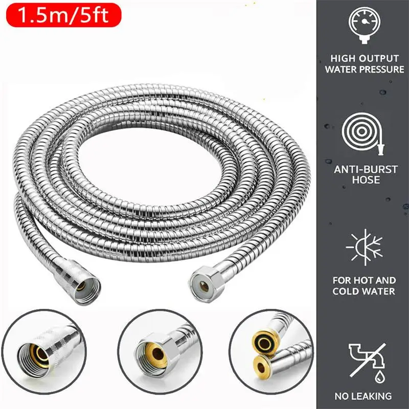 

1.5M Stainless Steel Encrypted Explosion-proof Shower Hose Shower Extension Pipe Bidet Hose Bathroom Accessories