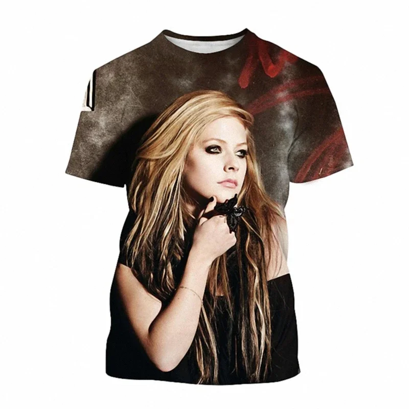 Avril Lavigne 3D Printed T Shirt Men Women Summer Fashion Casual Short Sleeve Singer Harajuku Streetwear Oversized T-shirt