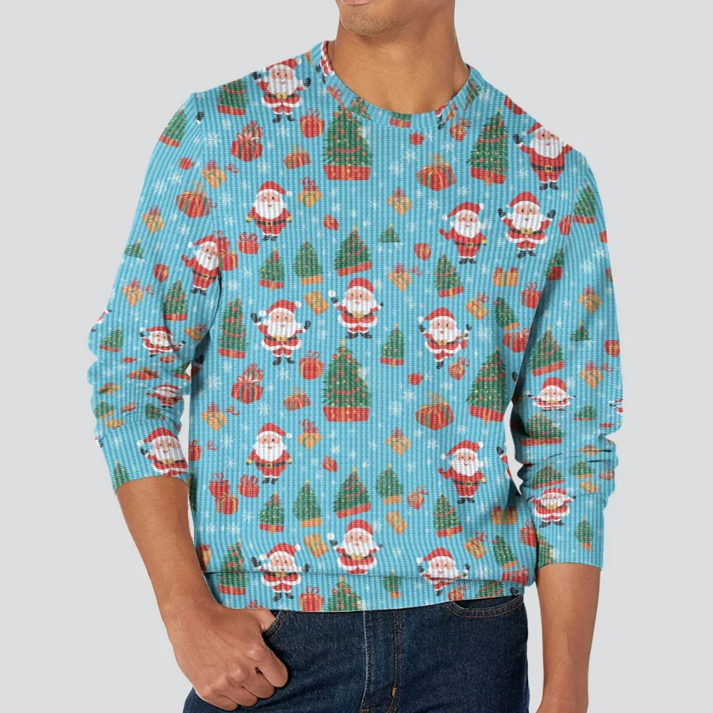 

Cute Christmas Print Sweatshirt Harajuku Streetwear Cool Couple Pullover Hipster Oversized Hoodie Holiday Gift Men's Casual Tops
