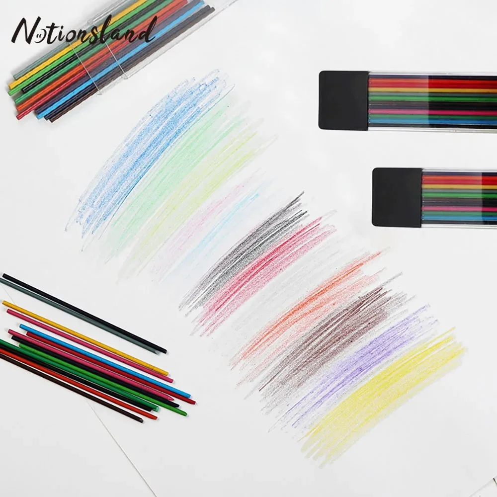 12Pcs Tailors Sewing Marker Pencil Chalk Refills Reusable Color Non Cutting Replaceable Pen Core DIY Craft Sewing Accessories