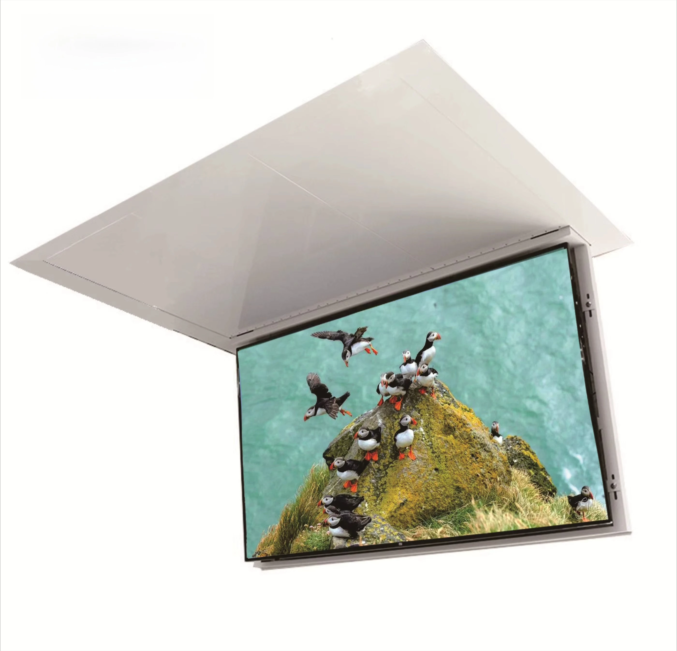 New 32-85 Inch Upgrade Motorized Remote Control Drop Down Ceiling TV Mount Extend Down Ceiling TV Lift for Living Room