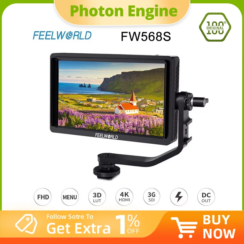 Feelworld FW568S 6 بوصة 1920X1080 IPS FHD لوحة ال سي دي على الكاميرا الميدانية رصد 3G SDI 4K HDMI المدخلات الناتج ل يوتيوب Gimbal تلاعب #1
