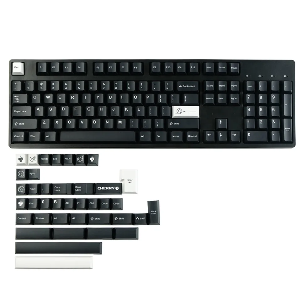 GMK Black Snail Keycap Set 142 Keys Cherry profile 5 Side DYE