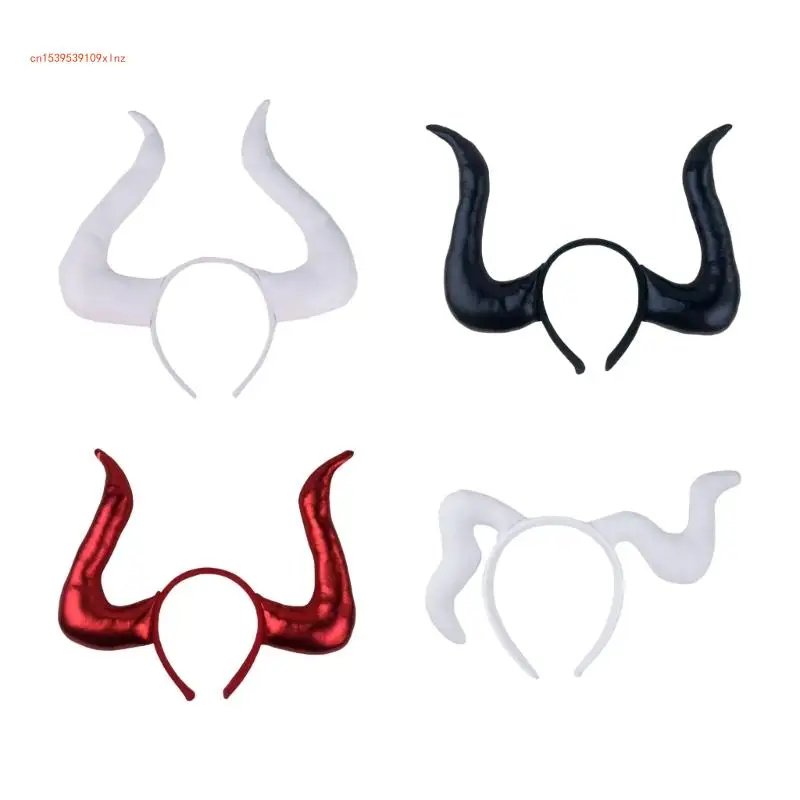 

Eye-catching Handmade Cattle Horn Headband Anime Party Dark Costume Supplies