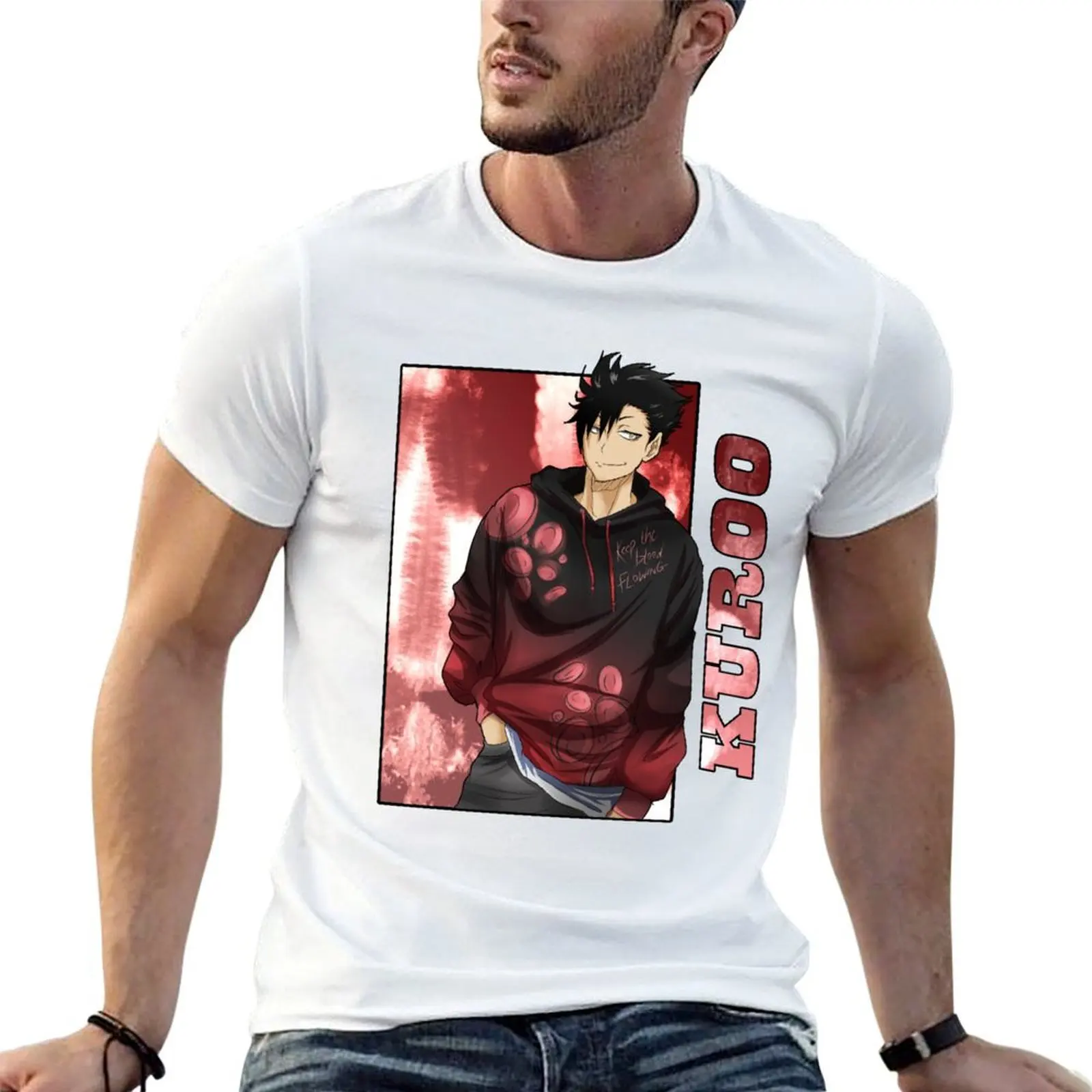 Kuroo (blood flow) fixed T-Shirt funny costumes summer top men t shirts