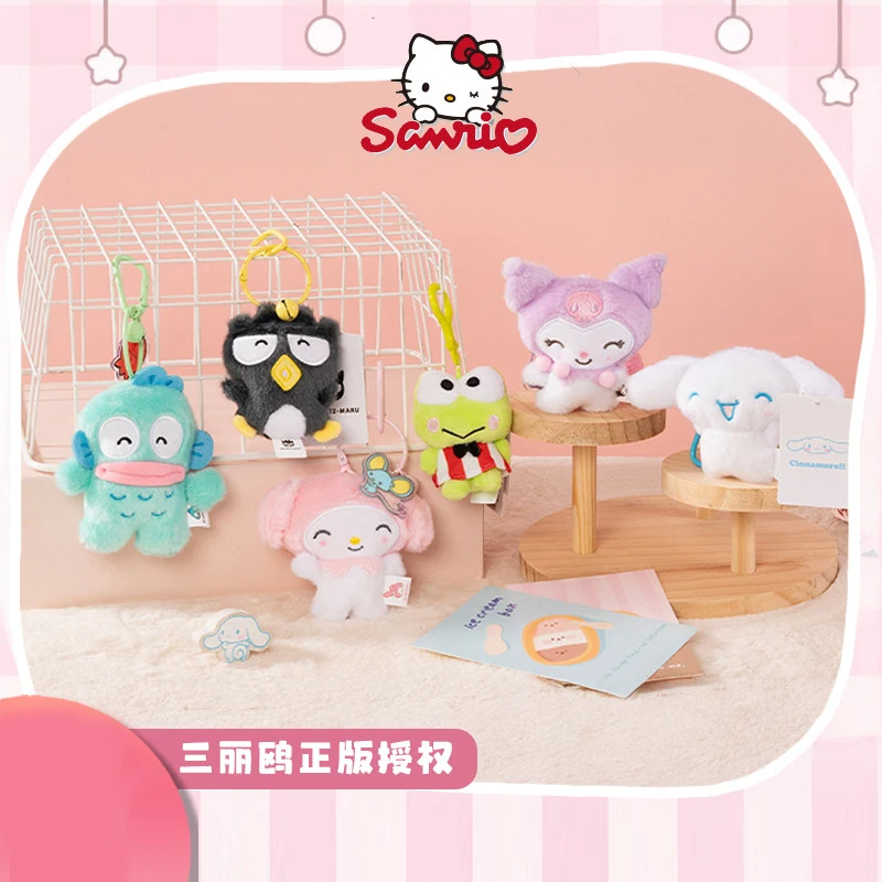 

10 см Sanrio My Melody Kuromi Cinnamoroll Hello Kitty Bell Hangyodon Purin плюшевая игрушка для собаки аниме мягкие игрушки брелки кулон