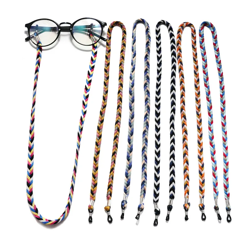 Fashion Cotton Eyeglass Cord Lanyard Braided Twist Sunglasses Chain Strap Ladies Colorful Glasses Holder Rope Anniversary Gift