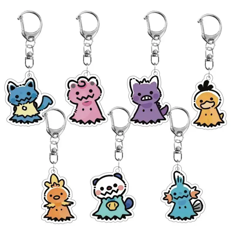 

Anime Acrylic Keychain for Oshawott Slowpoke Slowking Bewear Anime Cartoons Acrylic Key Ring Acrylic Backpack Pendant Toy Gifts