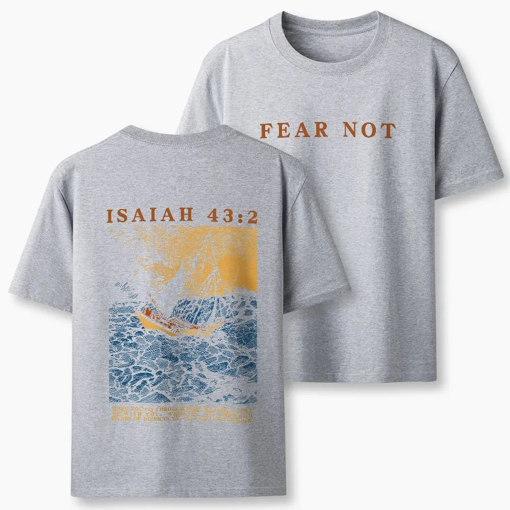 2026 Autumn New Fashionable Street Hip Hop Faith T-shirt Fearless and Versatile, Pure Cotton Fitness T-shirt Large Size