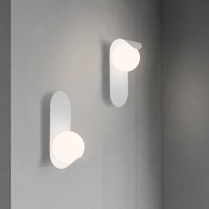 Imagem -04 - Lâmpada de Parede Moderna Led para Sala de Estar Luzes Decorativas Simples Quarto Estudo Casa Interior Decoração de Vidro Nórdico Preto e Branco