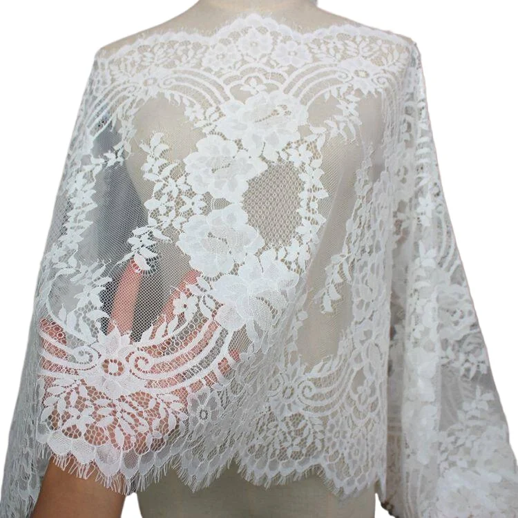 3m Export - Grade High - Quality Net Yarn Cut Line Eyelash Lace for Clothing Wedding Gown and DIY Scarf Shawl Accessories